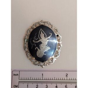 Siam Sterling Silver Niello Pin ~ Large
